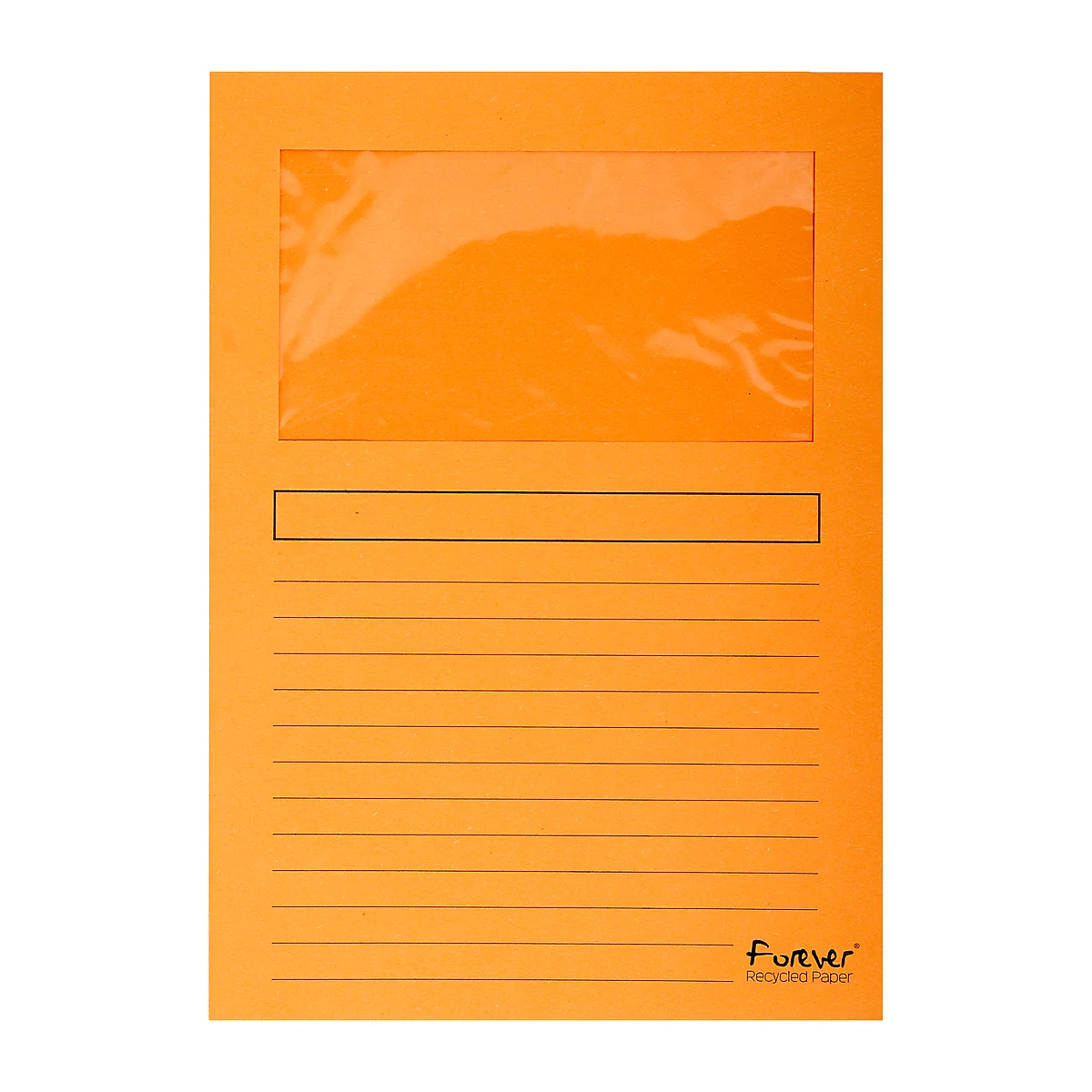 Chemises à fenêtre FOREVER Exacompta, en papier 120 g/m², orange, paquet de 100