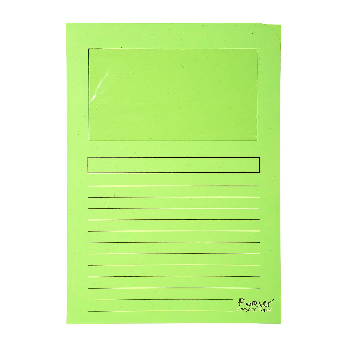 Chemises à fenêtre FOREVER Exacompta, en papier 120 g/m², vert, paquet de 100