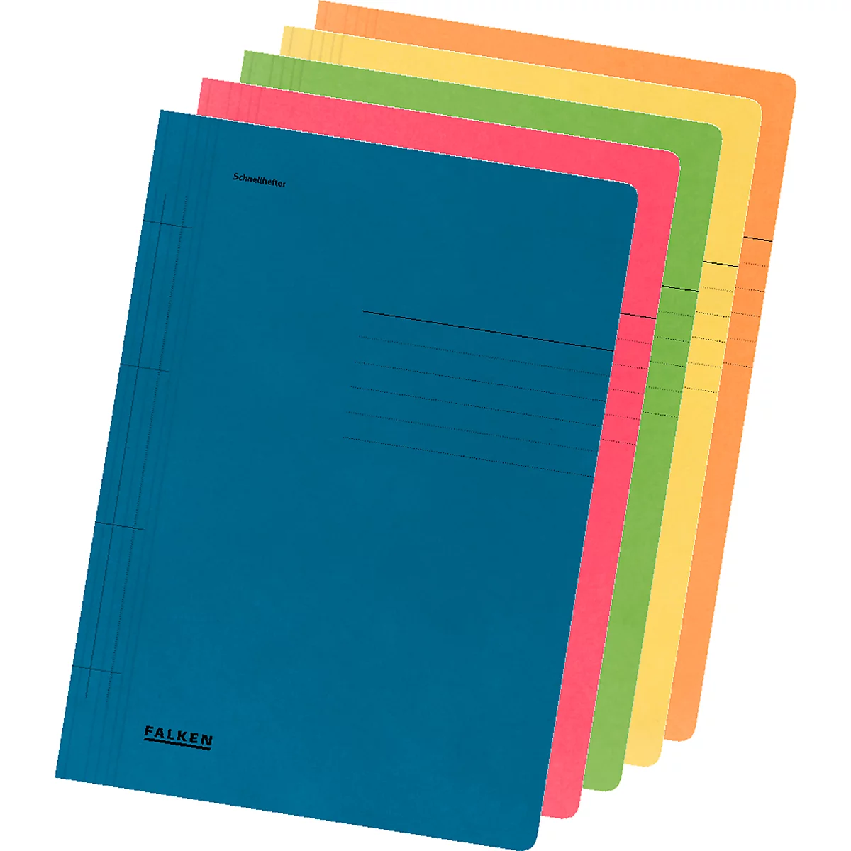 Chemises à lamelles FALKEN, pour format A4, carton, 10 p., classées par couleur