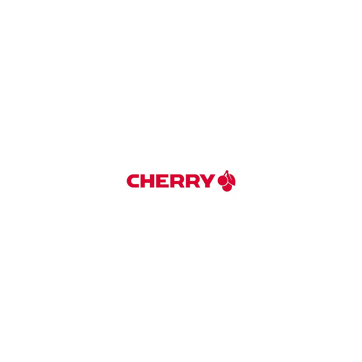 Rotes Cherry Firmenlogo mit Schriftzug und Kirsch-Icon auf weißem Grund.