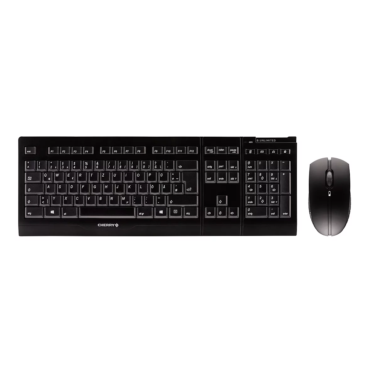 CHERRY B.UNLIMITED toetsenbord/muisset 3.0, QWERTZ, zwart, met draadloze muis, oplaadbare NiMH-batterijen van hoge kwaliteit