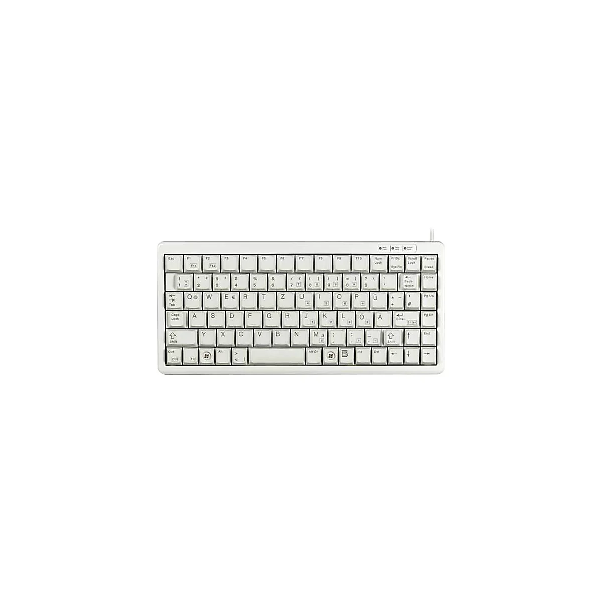 CHERRY Compact-Keyboard G84-4100 - Tastatur - PS/2, USB - Deutsch - Hellgrau