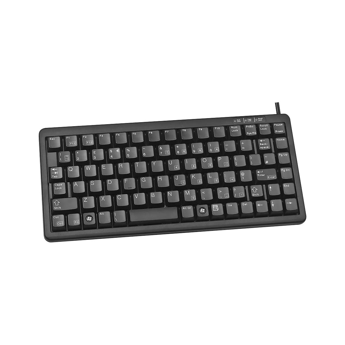 Cherry compact toetsenbord G84-4100, ultraplat, QWERTZ, USB-poort, voor slanke PC's, zwart