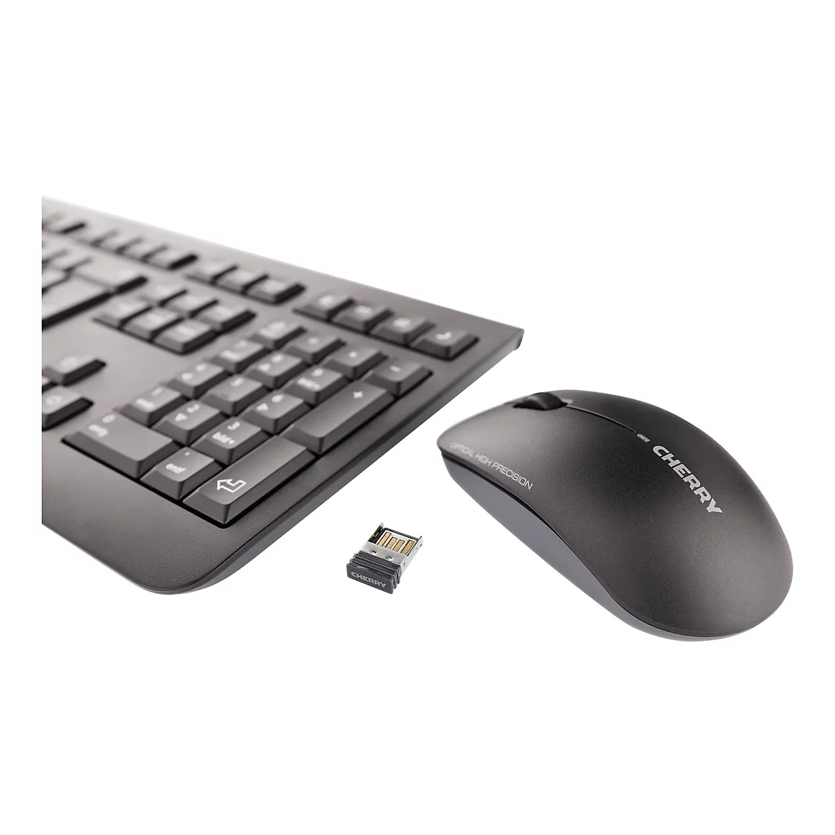 CHERRY DW 3000 - Tastatur-und-Maus-Set - kabellos - 2.4 GHz - Pan-Nordic - Schwarz