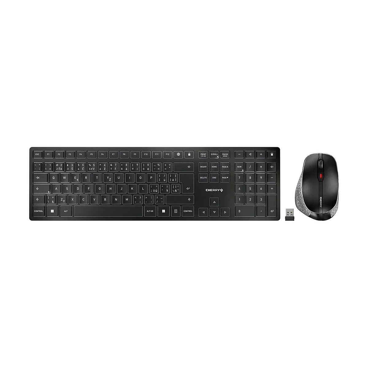 CHERRY DW 9500 SLIM - Tastatur-und-Maus-Set - kabellos - 2.4 GHz, Bluetooth 4.0 - Tschechisch/Slowakish - Tastenschalter: CHERRY SX