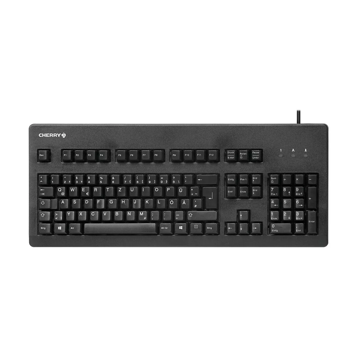 CHERRY G80-3000 - Tastatur - PS/2, USB - USA - Tastenschalter: CHERRY MX Brown - Schwarz