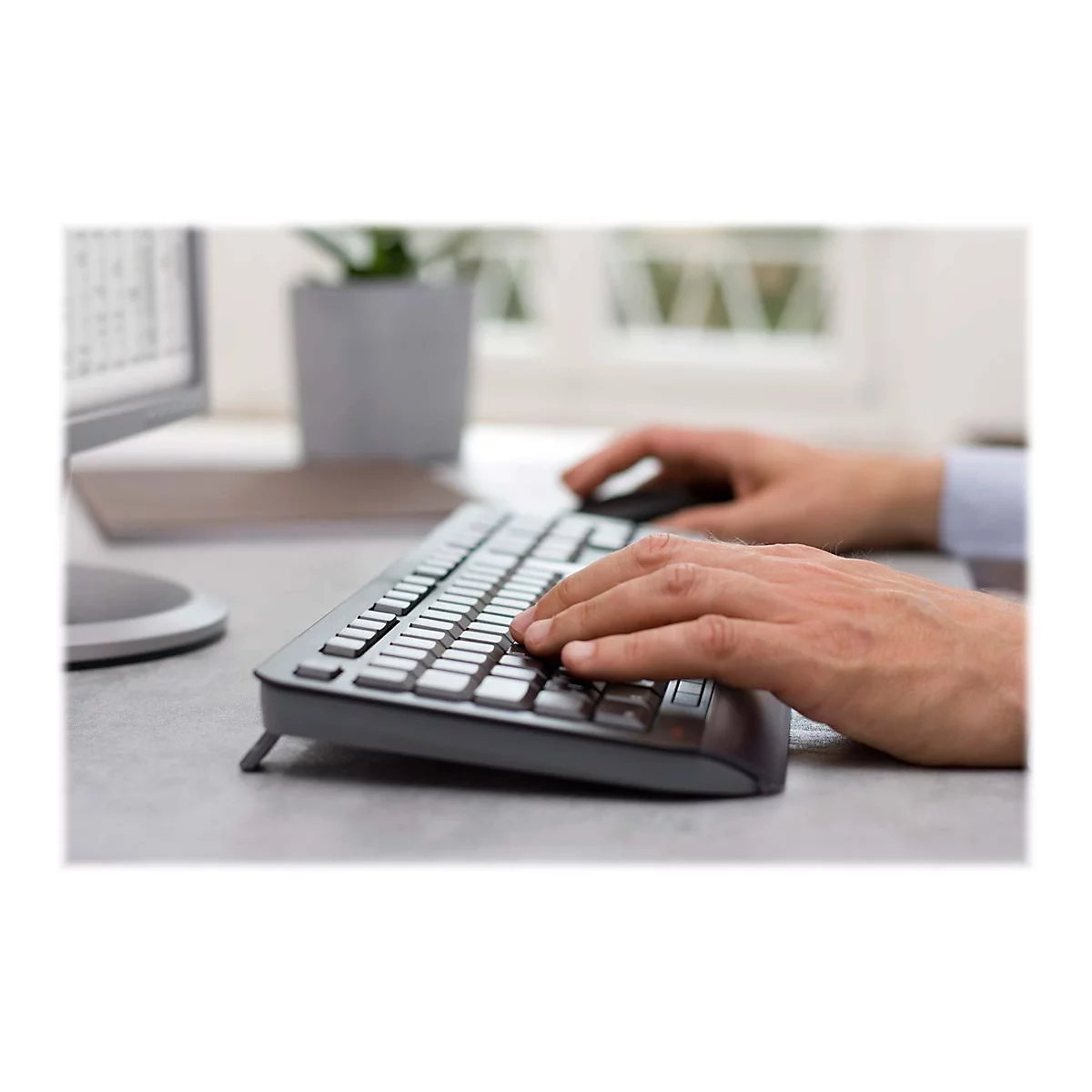 CHERRY GENTIX DESKTOP - Tastatur-und-Maus-Set - Belgien - Schwarz