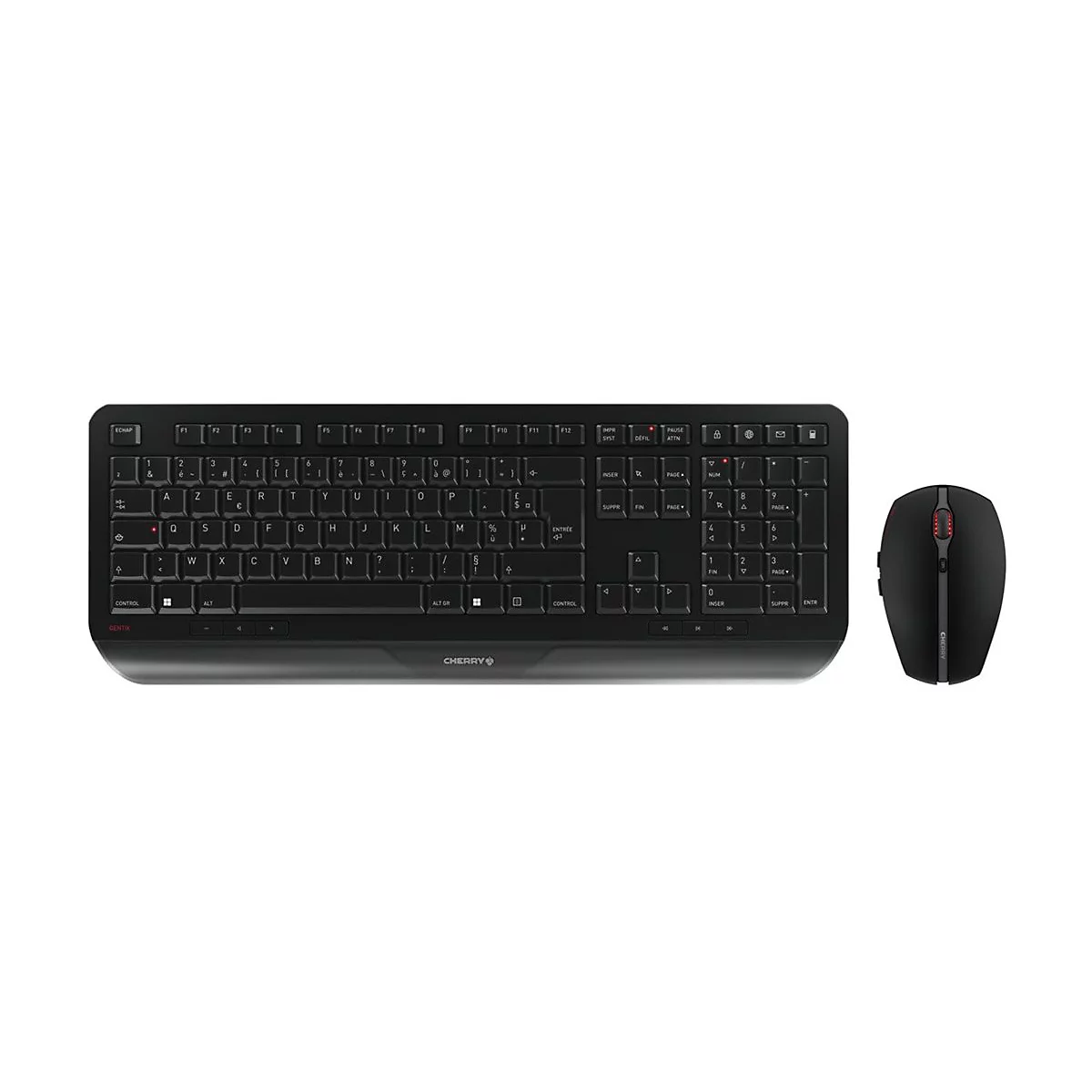 CHERRY GENTIX DESKTOP - Tastatur-und-Maus-Set - kabellos - 2.4 GHz - Französisch - Schwarz