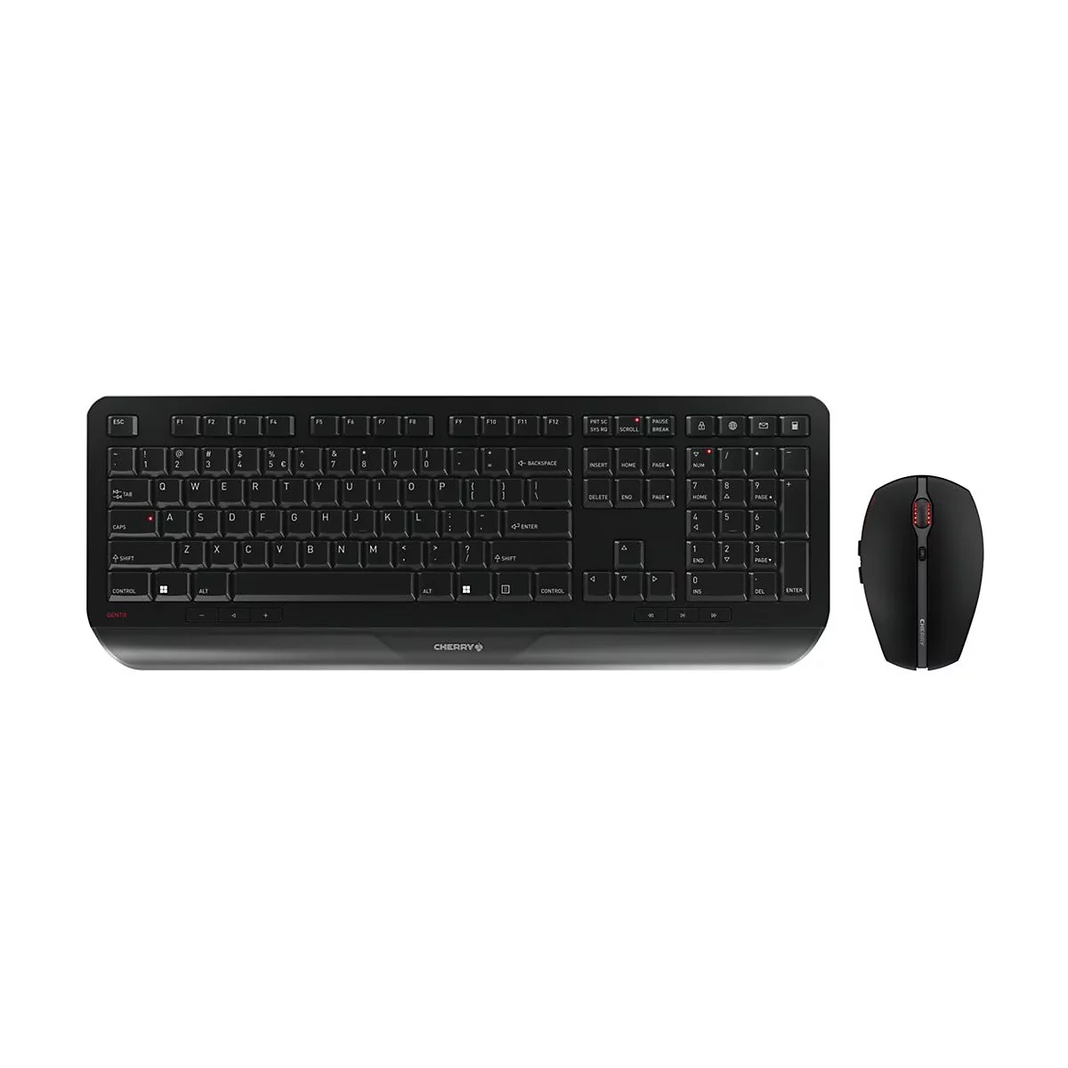 CHERRY GENTIX DESKTOP - Tastatur-und-Maus-Set - US mit Euro-Symbol - Schwarz