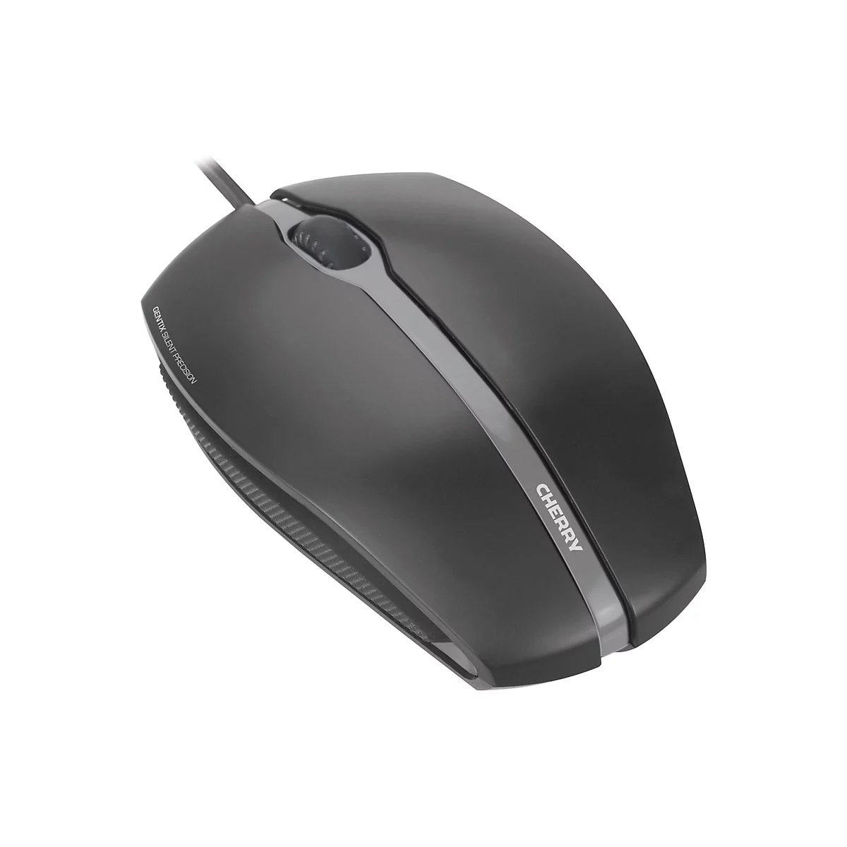 Souris noire, Cherry Gentix Silent Precision, câble, vue détaillée.