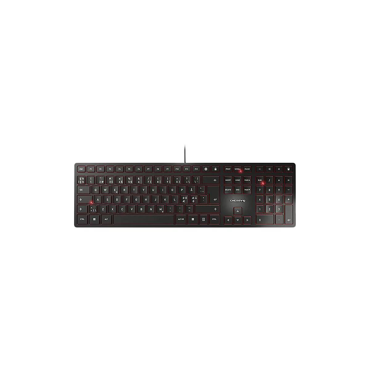 CHERRY KC 6000 SLIM - Tastatur - USB - Pan-Nordic - Tastenschalter: CHERRY SX - Schwarz