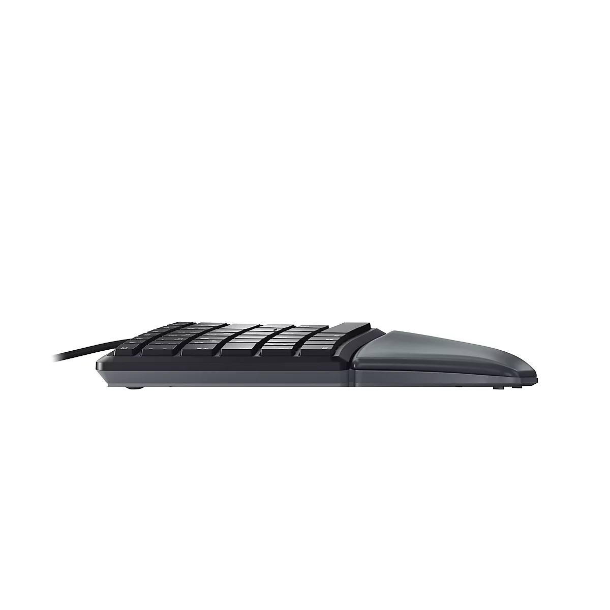 Cherry Keyboard KC 4500 ERGO, Duitse toetsenbordindeling, USB, ergonomisch gevormd, gevoerde handpalmsteun, kantelbaar, met USB-kabel, zwart