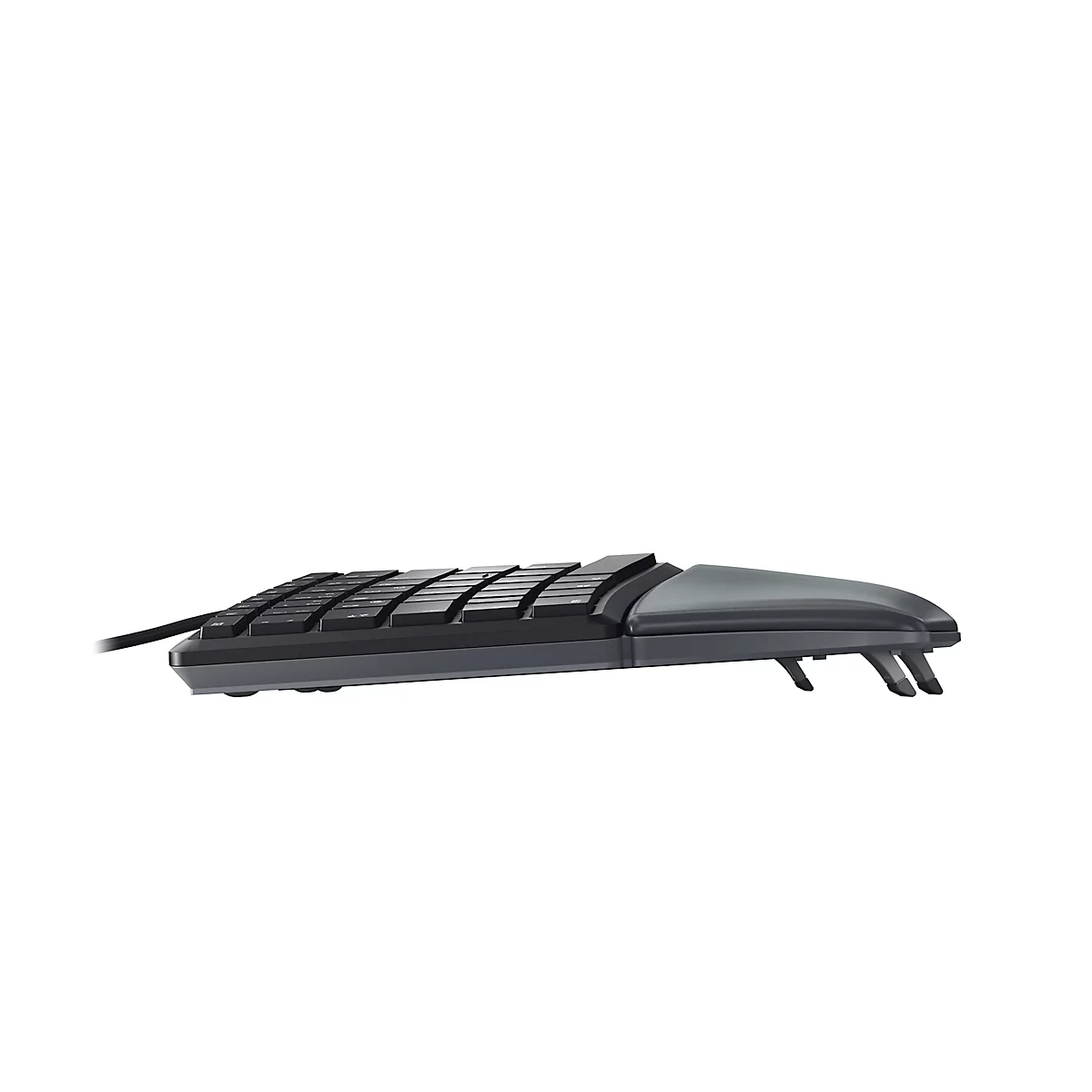 Cherry Keyboard KC 4500 ERGO, Duitse toetsenbordindeling, USB, ergonomisch gevormd, gevoerde handpalmsteun, kantelbaar, met USB-kabel, zwart