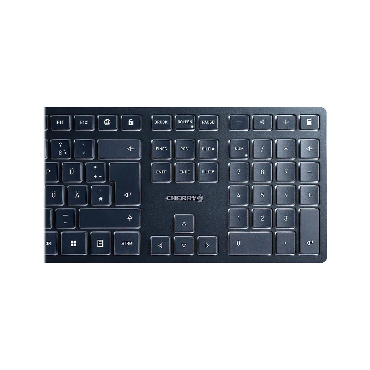 CHERRY KW 9100 SLIM - Tastatur - kabellos - 2.4 GHz, Bluetooth 4.0 - Schweiz - Tastenschalter: CHERRY SX