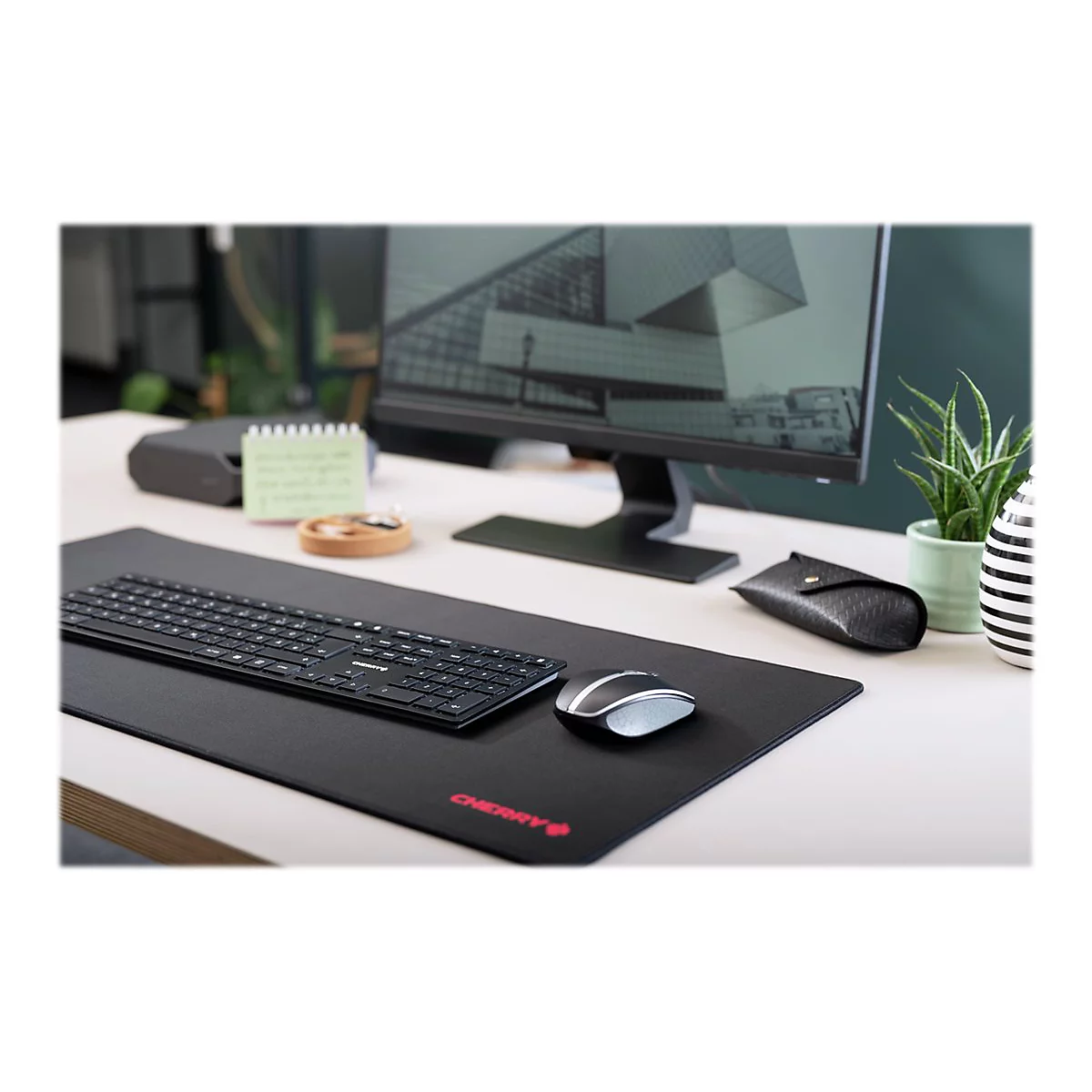 CHERRY KW 9100 SLIM - Tastatur - kabellos - 2.4 GHz, Bluetooth 4.0 - Schweiz - Tastenschalter: CHERRY SX