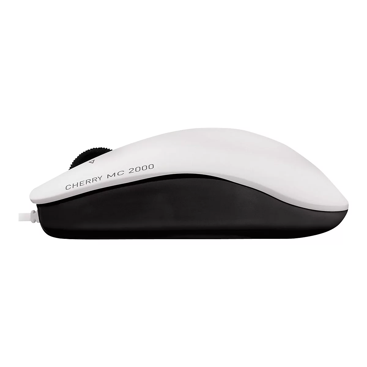 Souris d'ordinateur blanche et noire, modèle Cherry MC 2000.