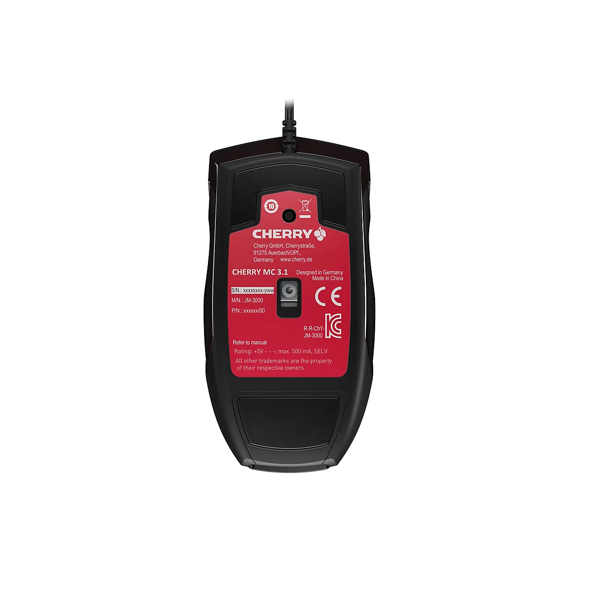 CHERRY MC 3.1 - Maus - USB 2.0 - Schwarz