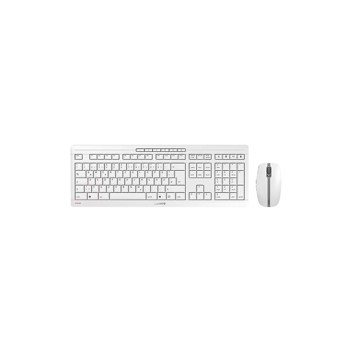 CHERRY STREAM DESKTOP RECHARGE - Tastatur-und-Maus-Set - QWERTZ - Deutsch - Pale Gray
