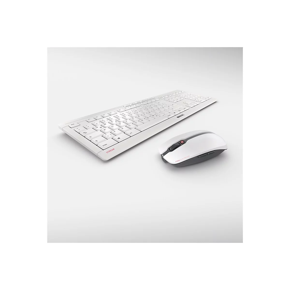 CHERRY STREAM DESKTOP RECHARGE - Tastatur-und-Maus-Set - QWERTZ - Deutsch - Pale Gray