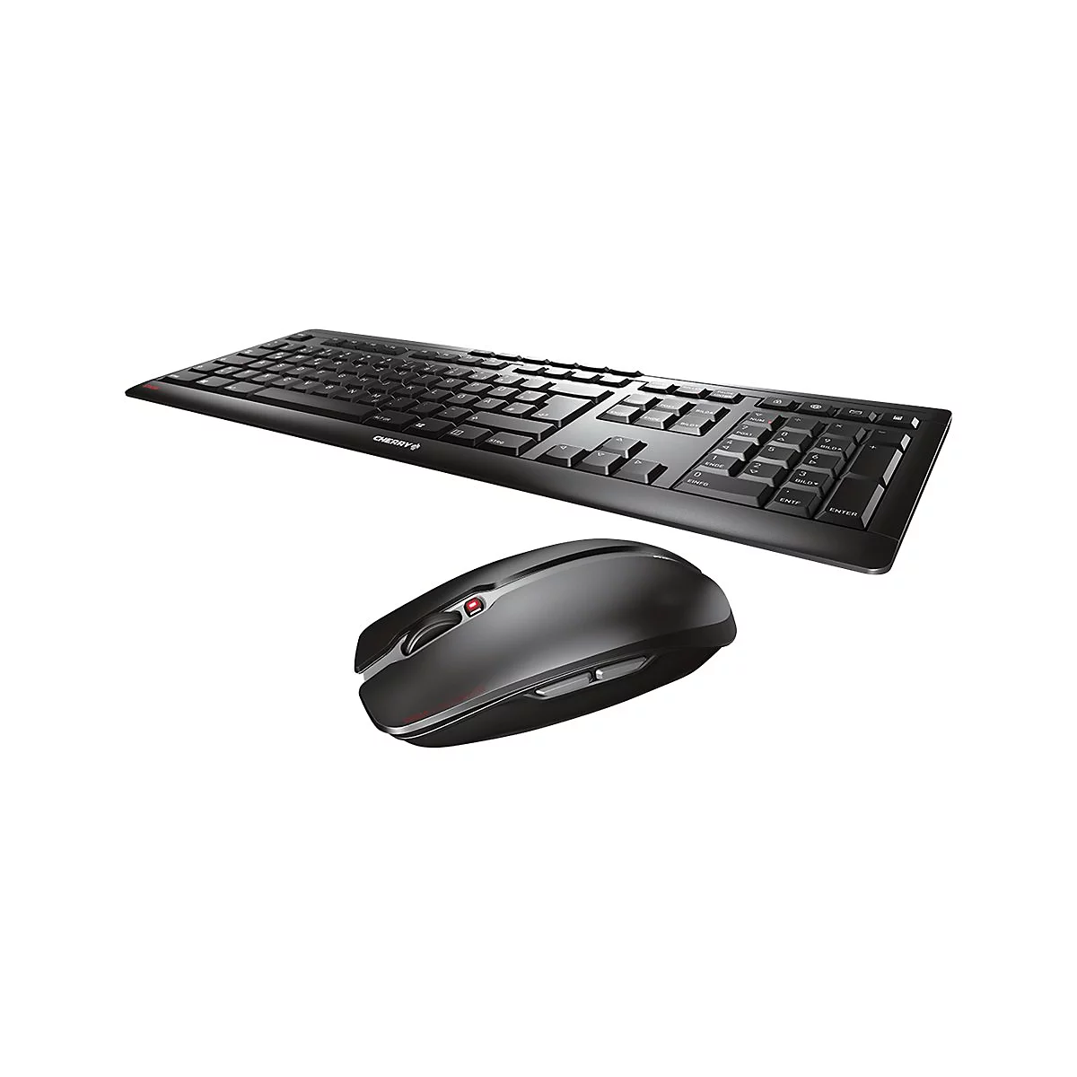 CHERRY STREAM DESKTOP - Tastatur-und-Maus-Set - Belgien - Schwarz
