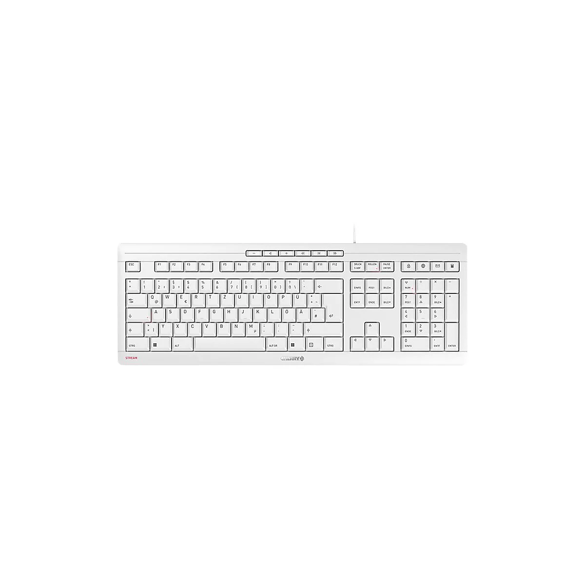 CHERRY STREAM KEYBOARD - Tastatur - Deutsch - White Gray