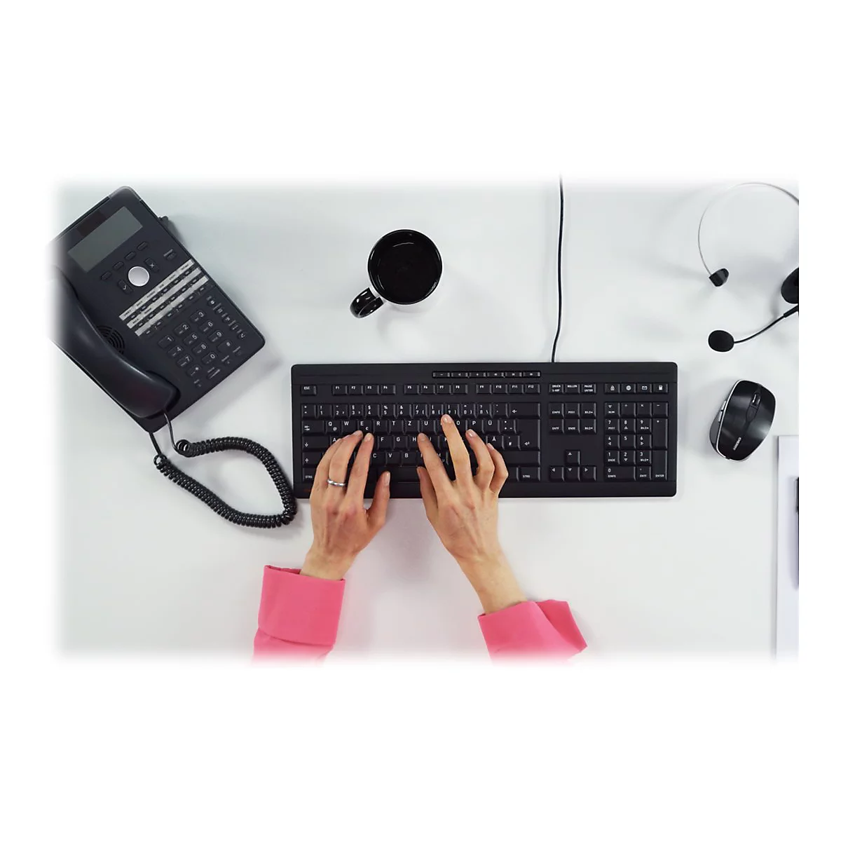 CHERRY STREAM KEYBOARD - Tastatur - QWERTY - US mit Euro-Symbol - Schwarz