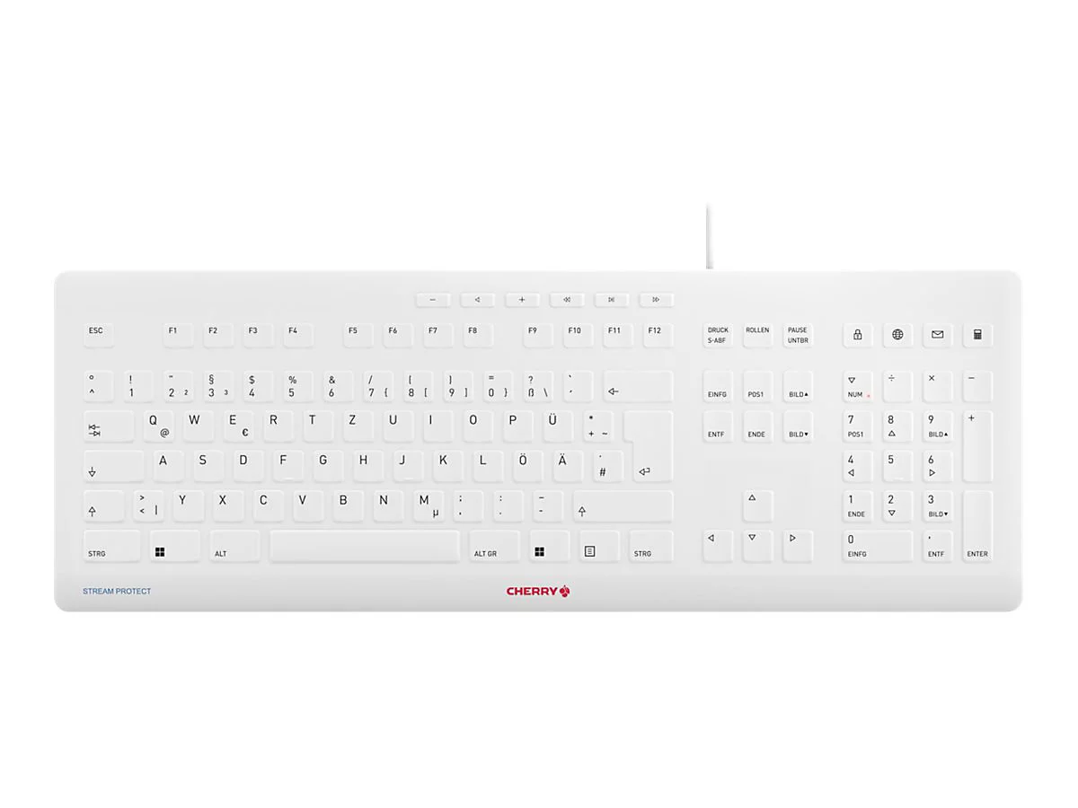 CHERRY STREAM - Tastatur - USB - Deutsch - Tastenschalter: CHERRY SX - White Gray