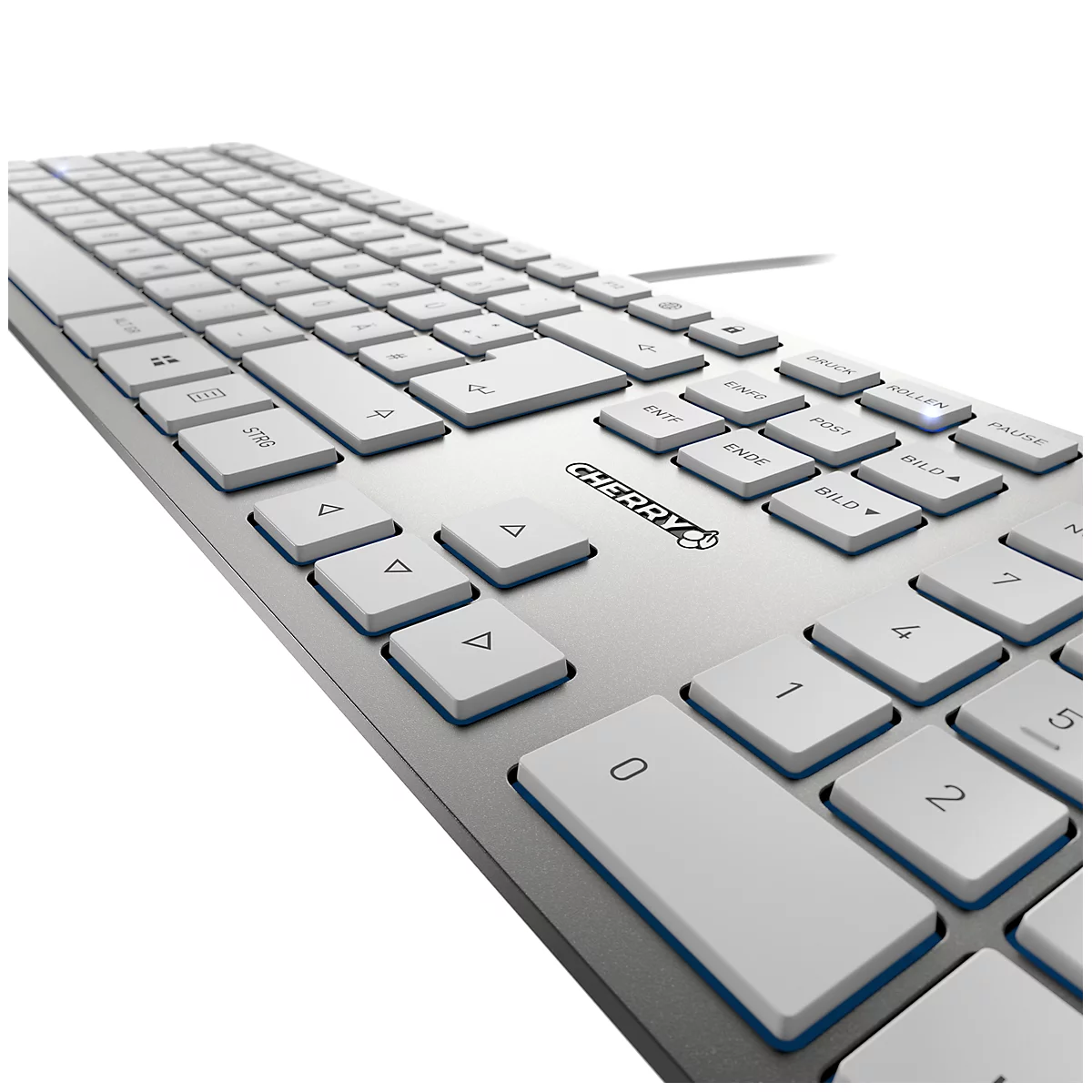 Cherry toetsenbord KC 6000 Slim, QWERTZ, 105 + 6 toetsen, Status leds voor CAPS LOCK, NUM & SCROLL, zilver