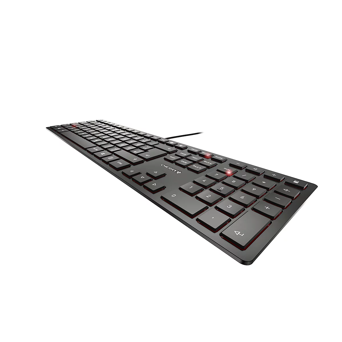 Cherry toetsenbord KC 6000 Slim, QWERTZ, 105 + 6 toetsen, Status leds voor CAPS LOCK, NUM & SCROLL, zwart