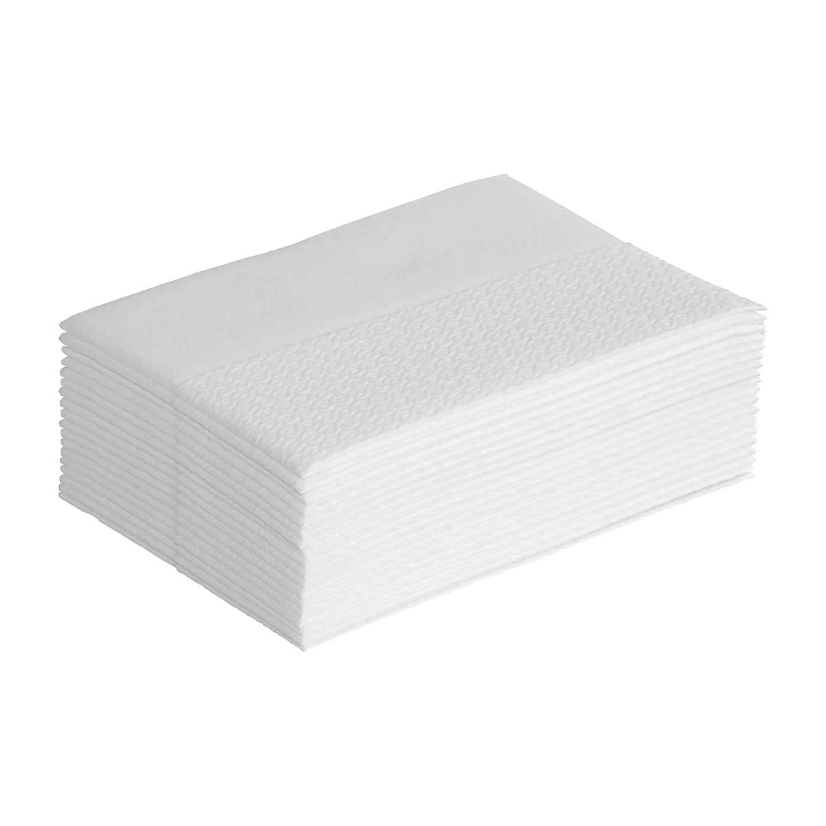 Chiffons de nettoyage WIPEX®-AIRLAID MB, à usage unique, pliage en Z, extrêmement absorbants/idéal pour l'huile &amp; la graisse, dimensions du chiffon 300 x 380 mm, cellulose non tissée, blanc, 20 x 25 chiffons