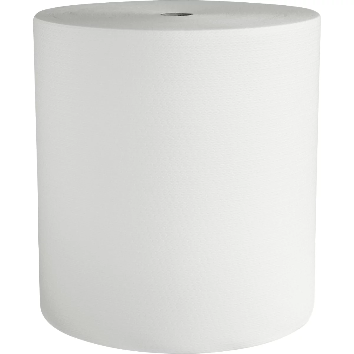Chiffons de nettoyage WIPEX®-AIRLAID MB, jetables, extrêmement absorbants &amp; idéaux pour l'huile &amp; la graisse, dimensions du chiffon 400 x 380 mm, cellulose non tissée, blanc, 1 rouleau de 500 chiffons