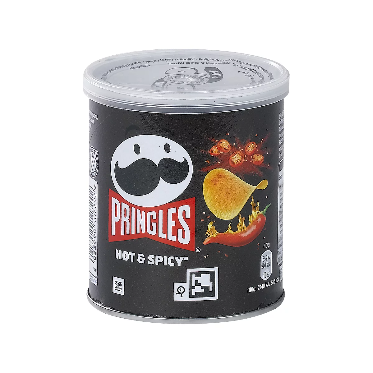 Chips Pringles Hot & Spicy, vegane Kartoffelchips mit scharf-würzigem Geschmack, 12 Dosen mit jeweils 40 g, in Karton