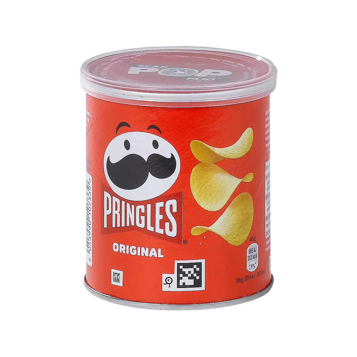 Chips Pringles Original, vegane Kartoffelchips mit dezenter Salznote, 12 Dosen mit jeweils 40 g, in Karton