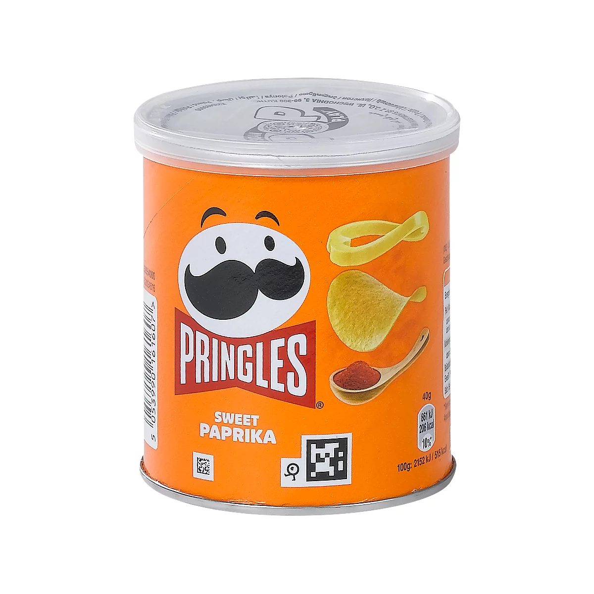 Chips Pringles Sweet Paprika, vegane Kartoffelchips mit Paprika-Geschmack, 12 Dosen mit jeweils 40 g, in Karton