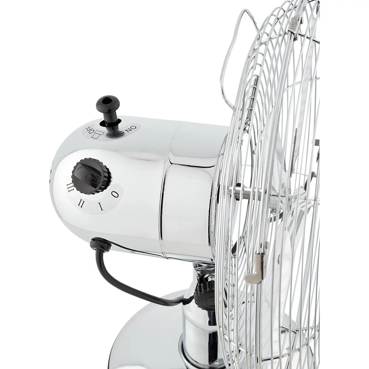 Chrome-Line Tischventilator, Ø 400 mm, H 555 mm, 3 Geschwindigkeitsstufen, Metallrotorblätter