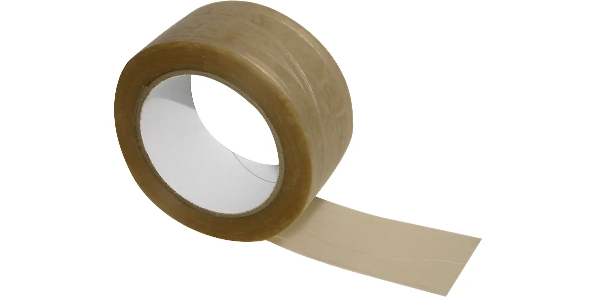Cinta adhesiva de PVC reforzado con fibra, marrón, 6 rollos