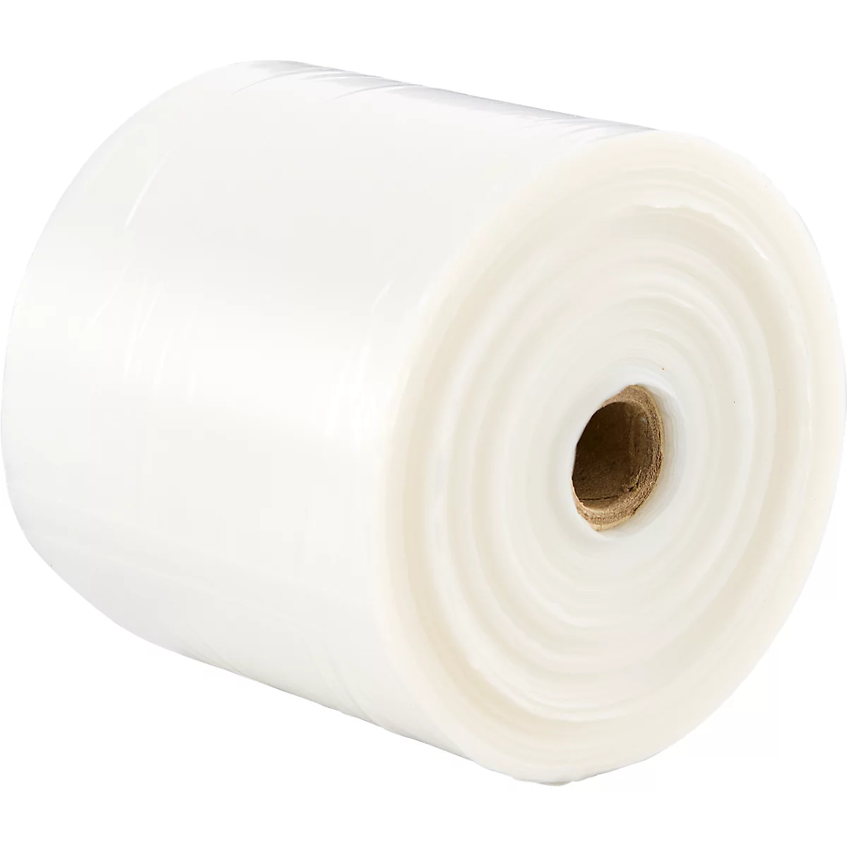 Rollo de papel transparente. El núcleo es marrón.