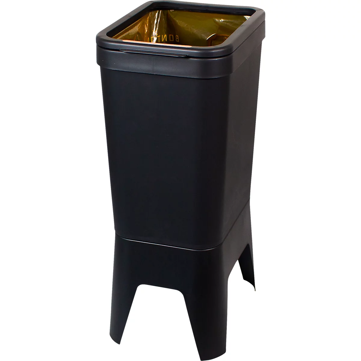 Circubin afvalbak BonTon - polypropeen - 2 x 20 liter - B 300 x D 410 x H 760 mm - open deksel - antraciet