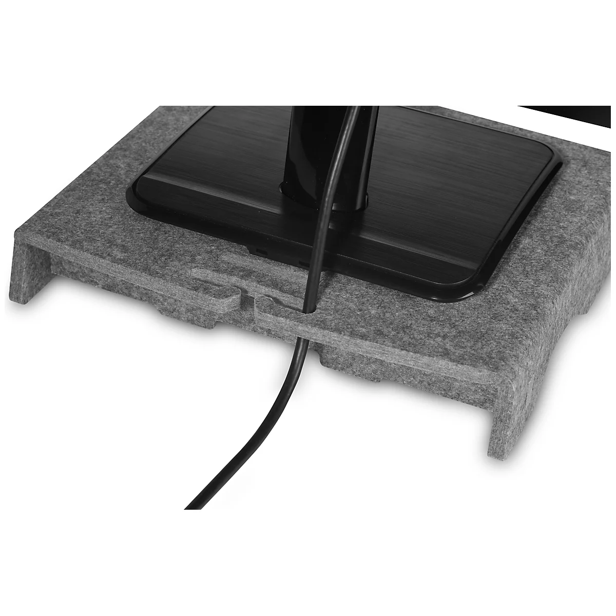 Circular-Line Monitorständer Bakker Elkhuizen Q-riser 50, aus 60% recyceltem Material, B 300 x T 250 x H 50 mm, lichtgrau