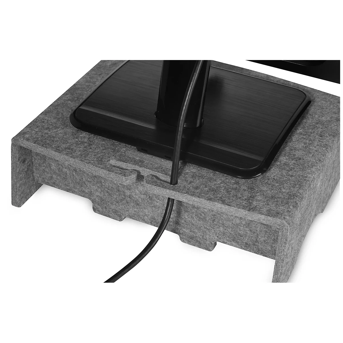 Circular-Line Monitorständer Bakker Elkhuizen Q-riser 90, aus 60% recyceltem Material, B 300 x T 250 x H 90 mm, lichtgrau
