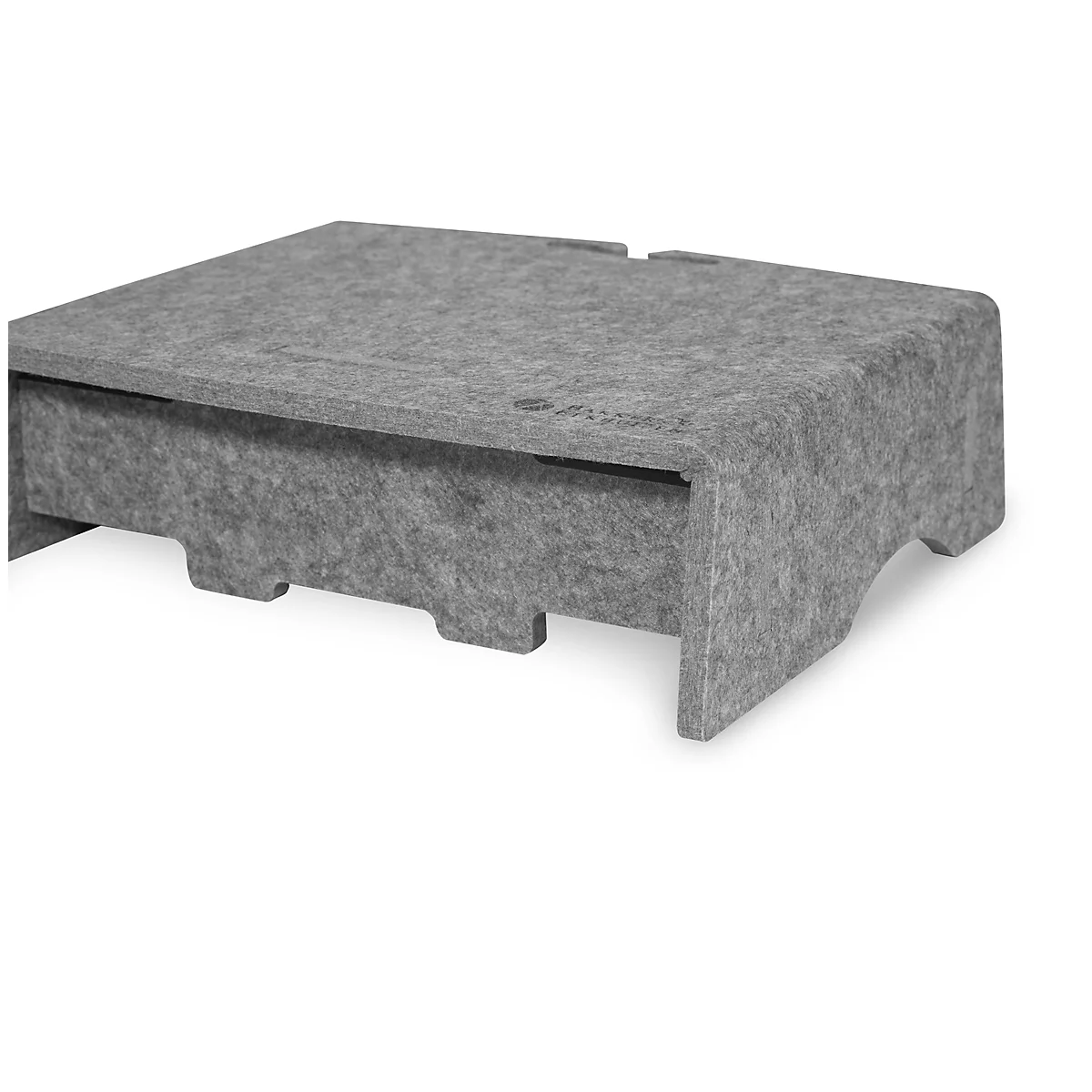 Circular-Line Monitorständer Bakker Elkhuizen Q-riser 90, aus 60% recyceltem Material, B 300 x T 250 x H 90 mm, lichtgrau