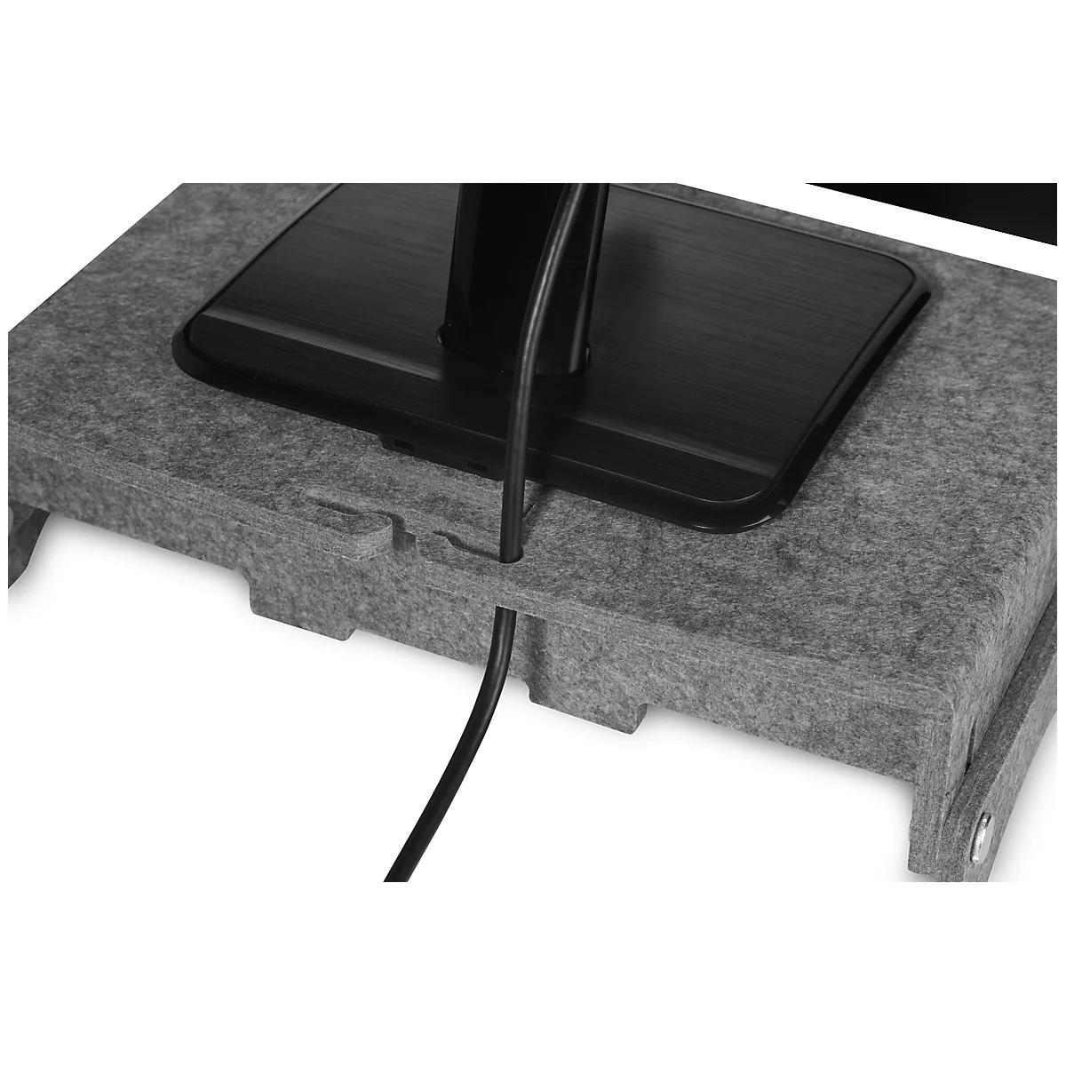 Circular-Line Monitorständer BakkerElkhuizen Q-riser 110, aus 60% recyceltem Material, B 375 x H 75 x T 250 mm, lichtgrau