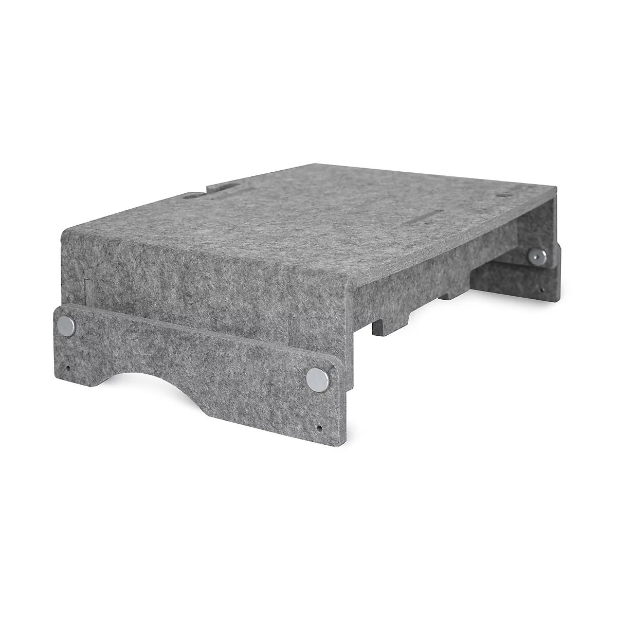Circular-Line Monitorständer BakkerElkhuizen Q-riser 110, aus 60% recyceltem Material, B 375 x H 75 x T 250 mm, lichtgrau