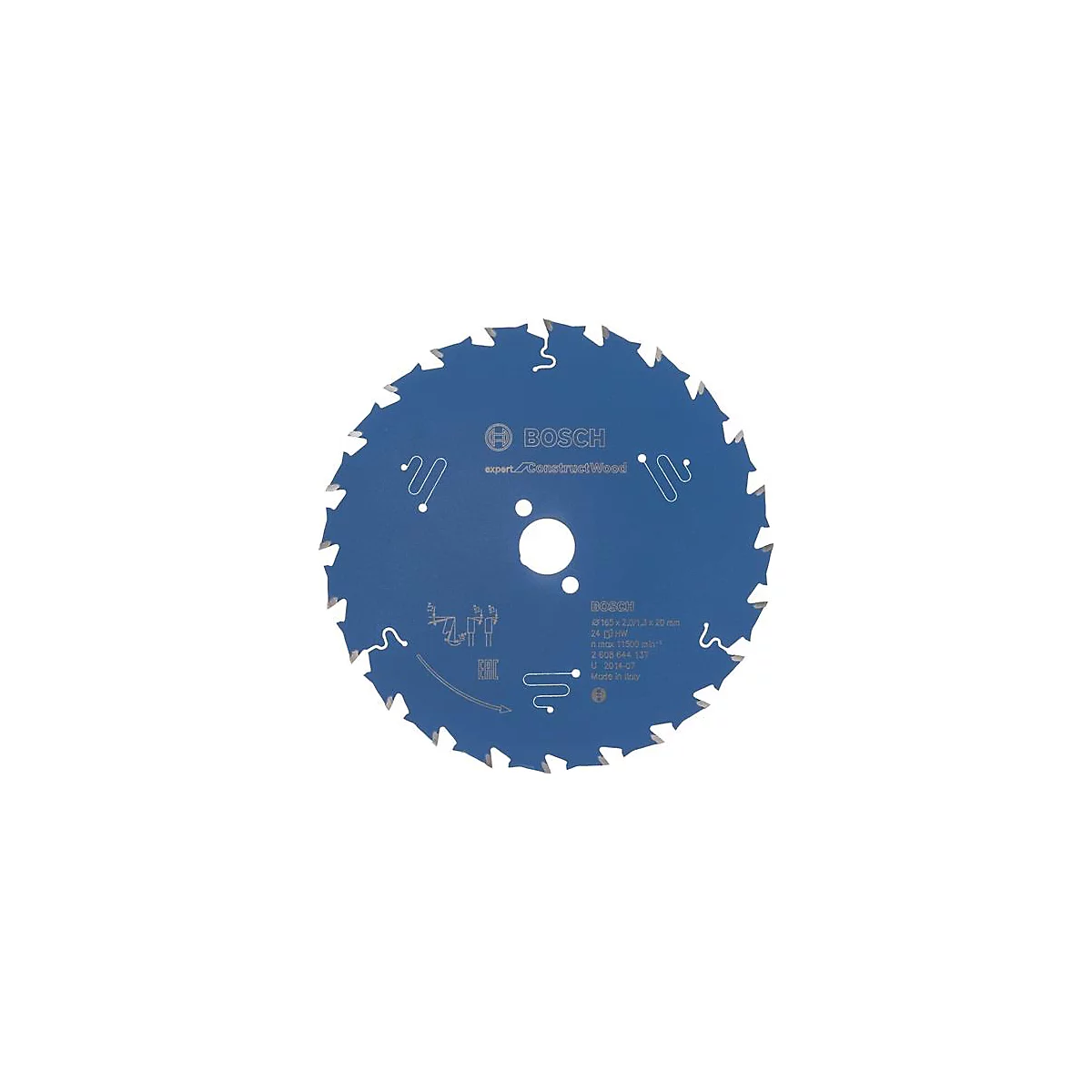 Cirkelzaagblad AD 165mm Z.24 WZ Bohr.20mm Schnitt-B.2mm HM BOSCH