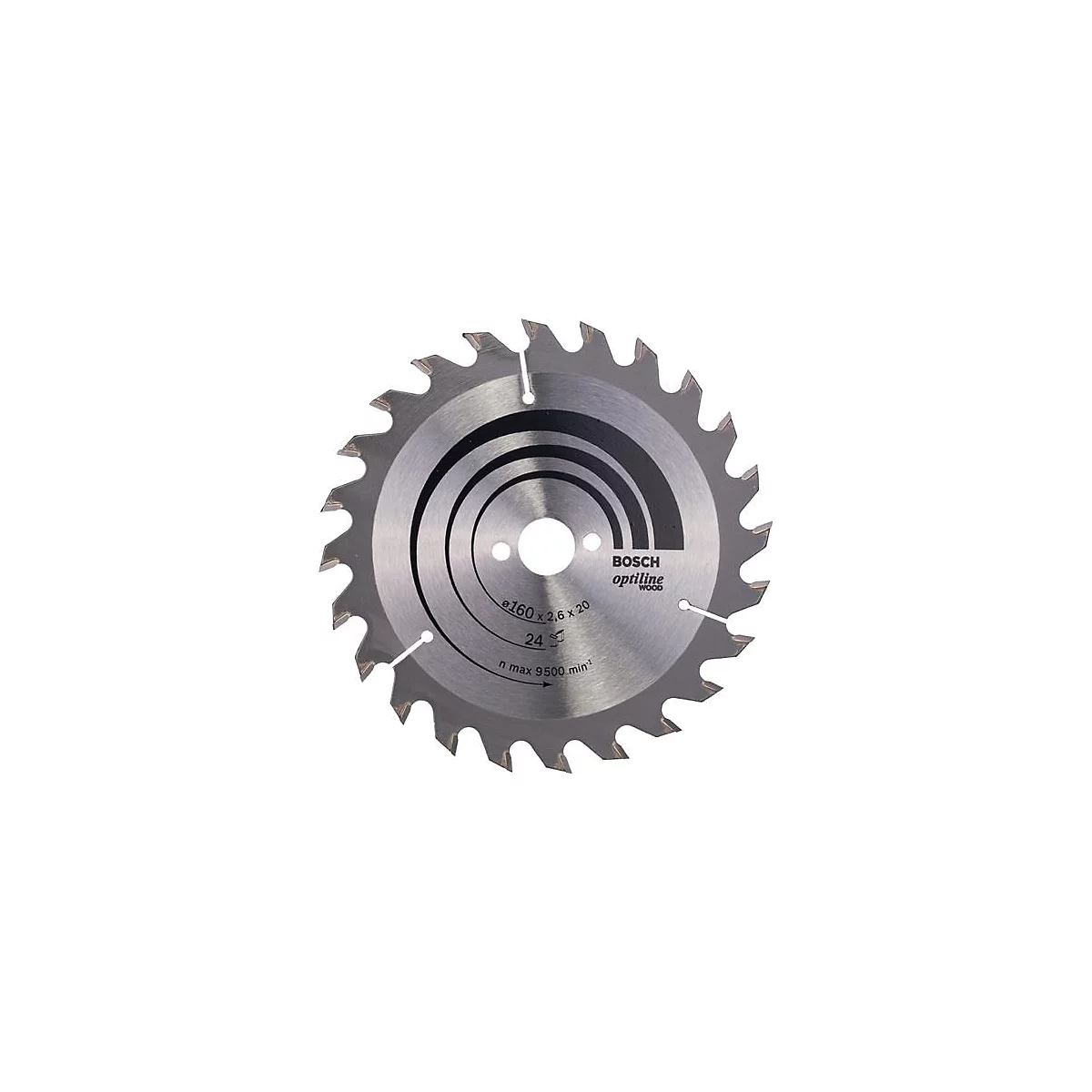 Cirkelzaagblad Optiline Hout AD 160mm Z.24 WZ Bohr.20mm Schnitt-B.2,6mm