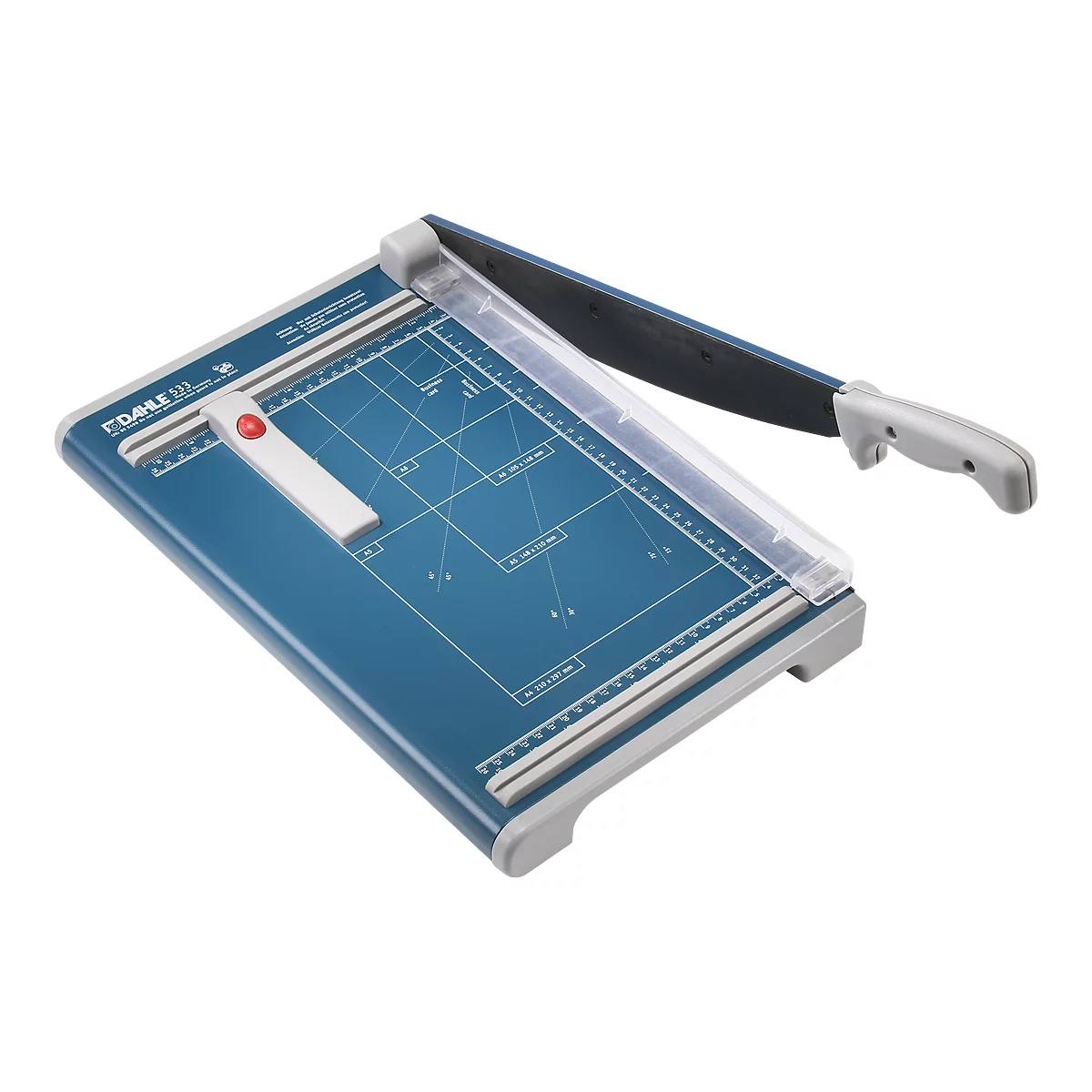 Cisaille à levier 533 Dahle, pour 15 feuilles, longueur de coupe 340 mm, hauteur de coupe 1,5 mm