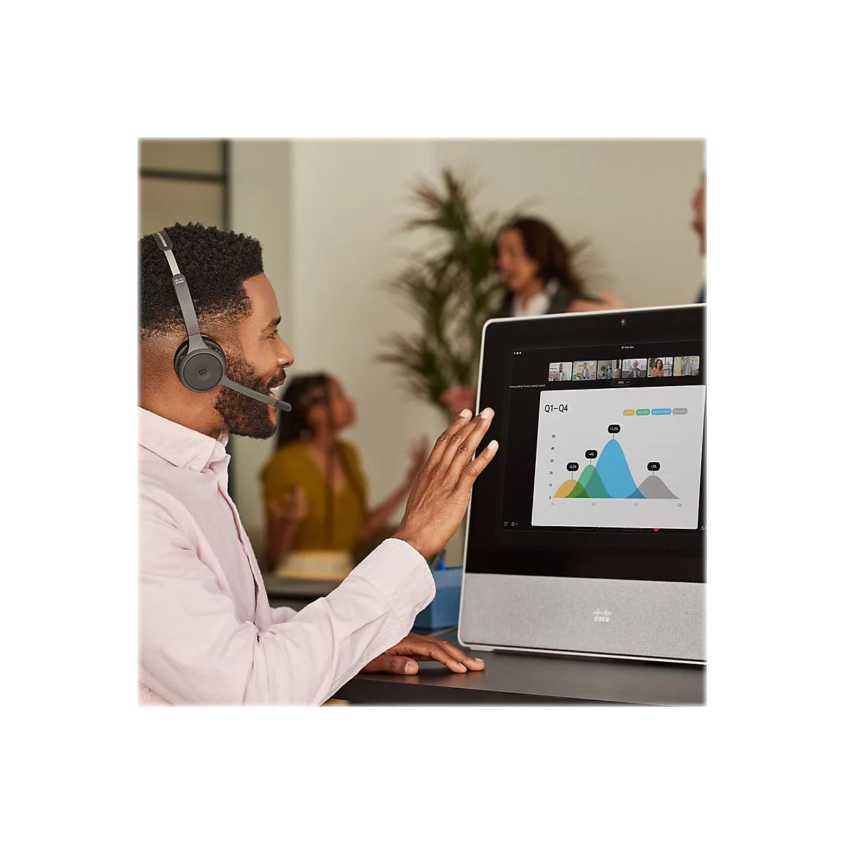 Cisco Headset 722 - Headset - On-Ear - Bluetooth - kabellos - Carbon Black