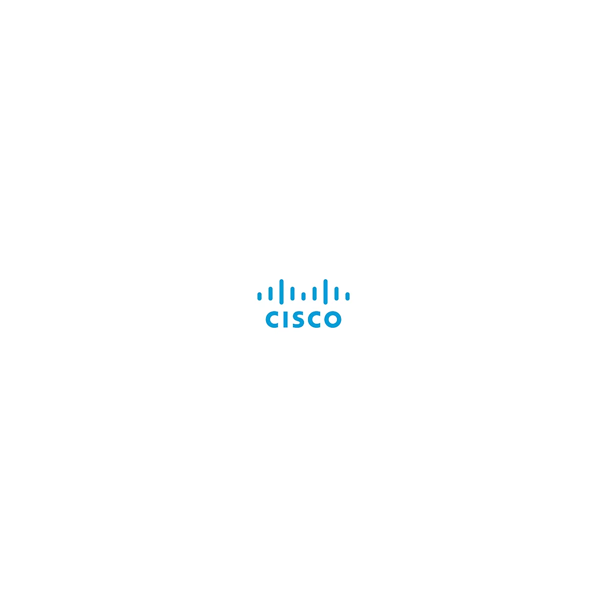 Logo Cisco bleu : Lignes ondulées au-dessus du mot CISCO.