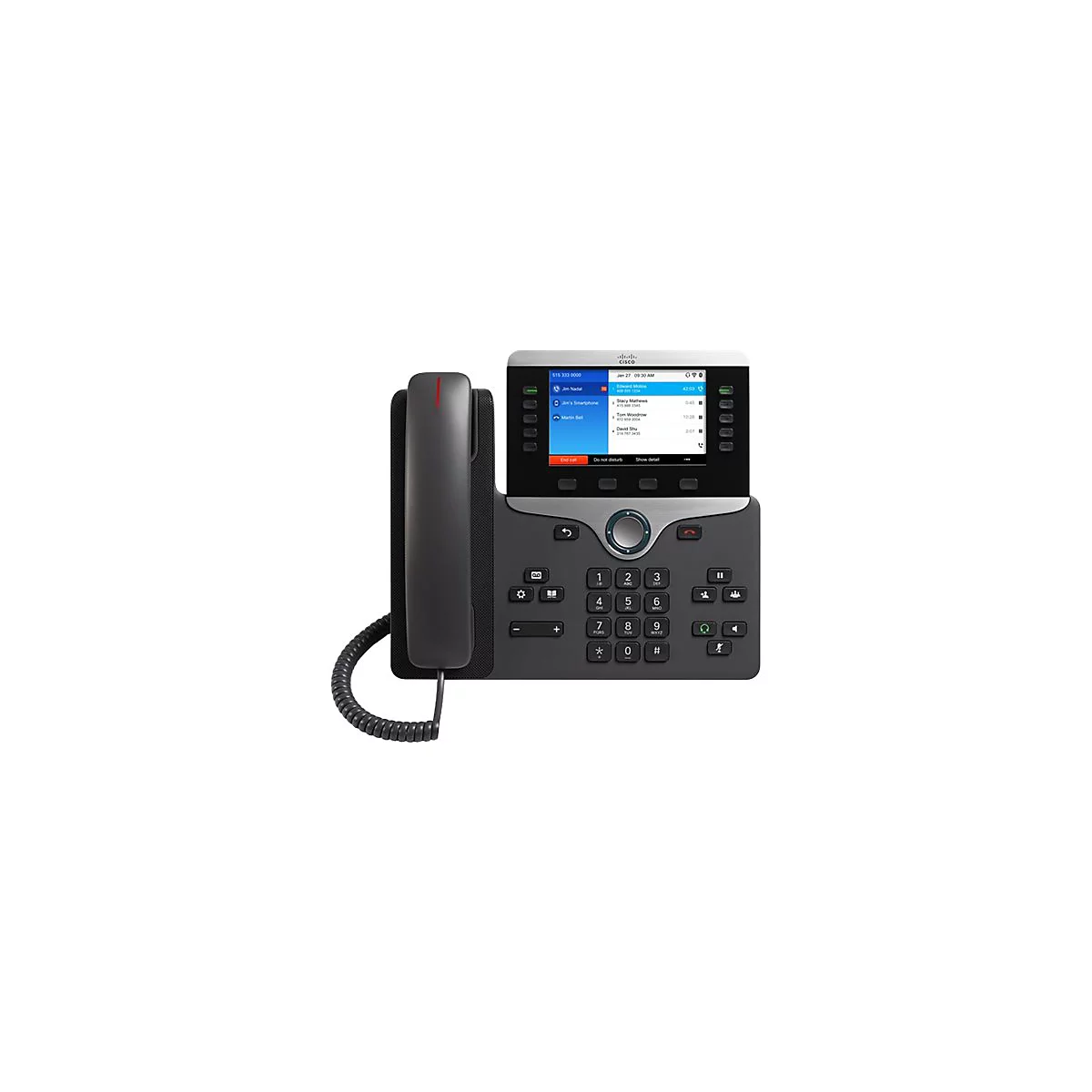 Cisco IP Phone 8861 - With Multiplatform Phone Firmware - VoIP-Telefon - IEEE 802.11a/b/g/n/ac (Wi-Fi) - SIP, RTCP, RTP, SRTP, SDP - holzkohlefarben