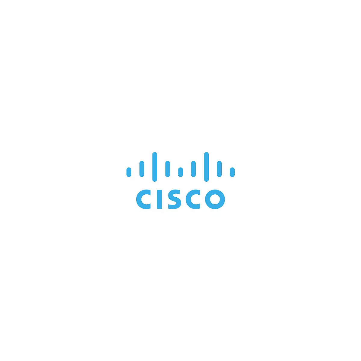 Blaues Cisco-Logo. Über dem Schriftzug stehen blaue Balken unterschiedlicher Höhe.